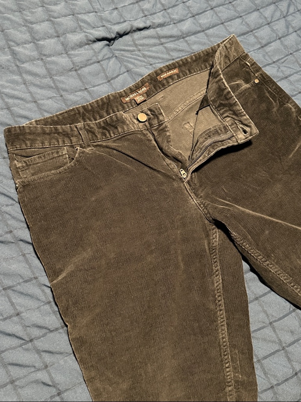 Men's Michael Kors Black Corduroy Pants - Classic Straight Fit